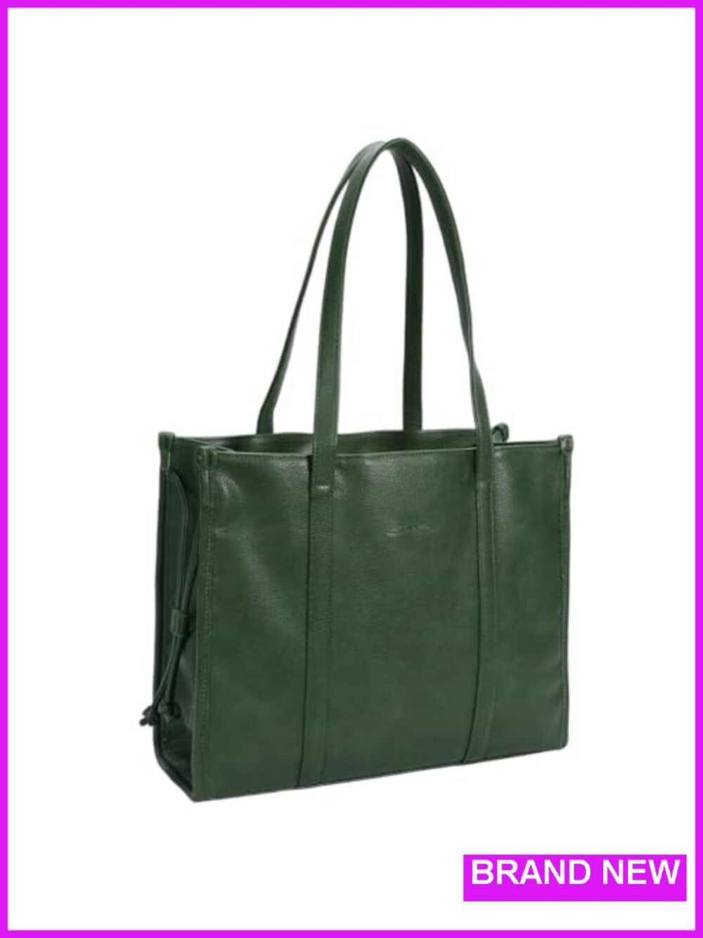 Large PU Leather Drawstring Tote Handbag for Women Travel Shopper